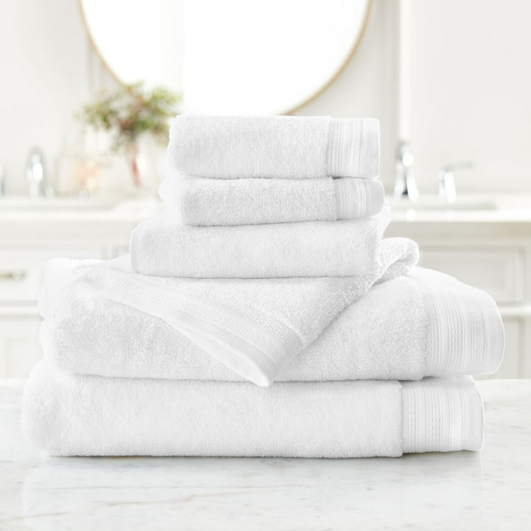 Hotel Style 6 Piece Egyptian Cotton Tencel Lyocell Bath Towel Set Arctic White Walmart