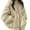 Beige, variant on Baberdicy Women's Jacket, Double Sided Thick Fleece Hooded Parka , Reversible Jacket, Hooded Winter Coat, Two-Tone Layer Beige L