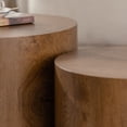 thumbnail image 4 of Leumius Nesting Coffee Table Set of 2, Round Wooden Coffee Tables Circle Modern Table, Accent End Side Table for Small Space Living Room Bedroom Brown, 4 of 7