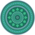 thumbnail image 1 of Ahgly Company Indoor Round Patterned Turquoise Green Area Rugs, 3' Round, 1 of 6