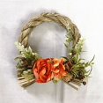 thumbnail image 2 of Venta al por mayor de anillos de flores de rafia japonesa para decoración del día del lugar, corona, aldaba para puerta, colgante, plantas para Navidad, Acción de Gracias y hogar, 2 of 5