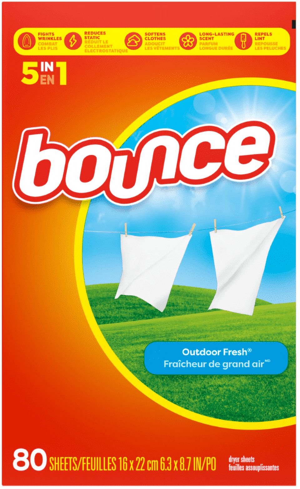 Bounce Outdoor Fresh Dryer Sheets, 80 Count, Pack of 2 photo 3