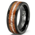 thumbnail image 2 of Metal Masters Mens Deer Antler Whiskey Barrel Tungsten Carbide Ring Hammered Wedding Band 8mm, 2 of 7