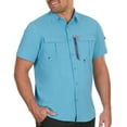 thumbnail image 3 of The American Outdoorsman Blackfoot River Fishing Shirt, Short Sleeve - Quick Dry, UPF 30 UV Protection, Modern Fit, Breathable Eyelets and Waterproof Chest Zip Multiple Pocket (Ethereal Blue, Large), 3 of 8