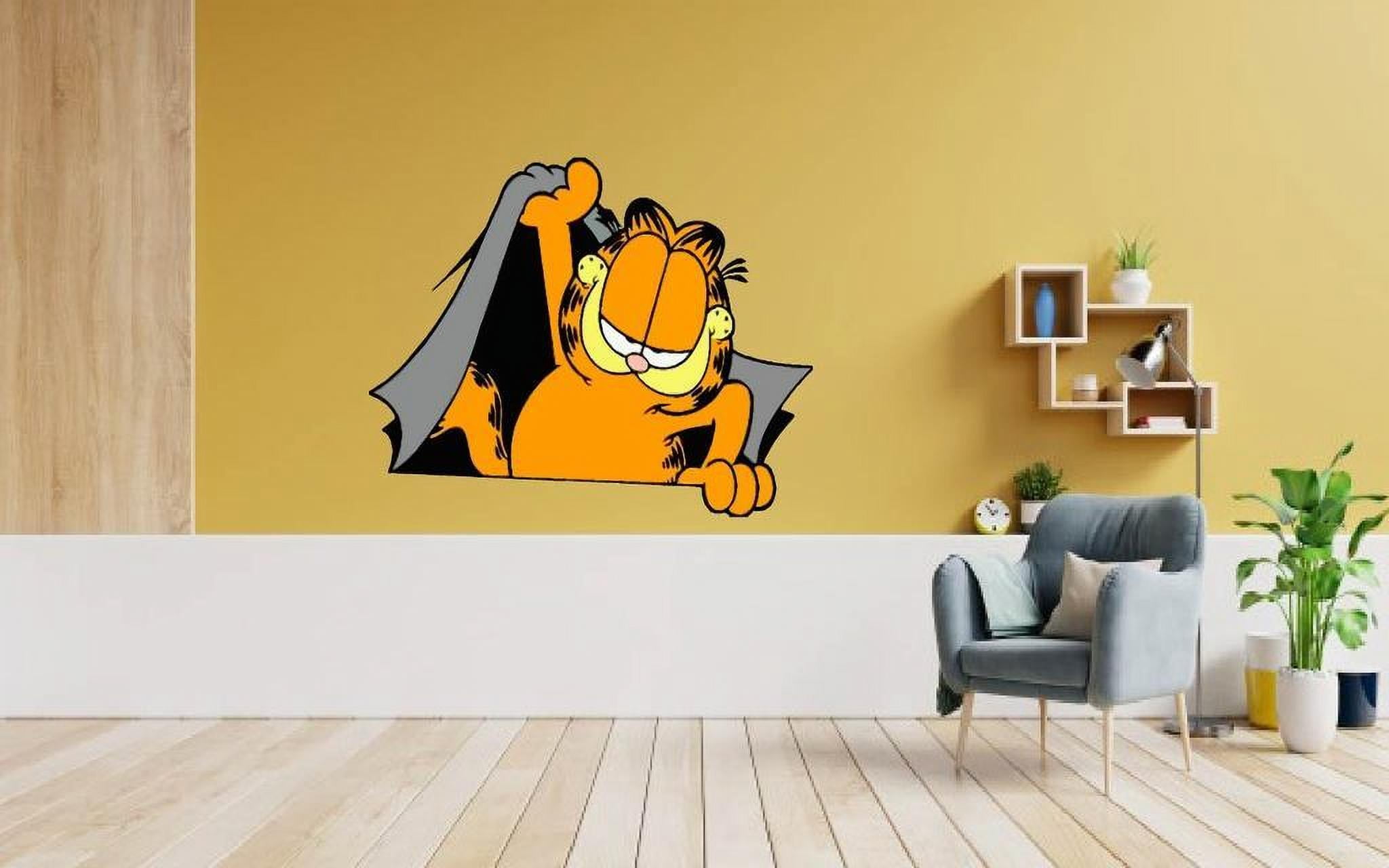 Personalised Garfield cat dog Wall Vinyl Sticker Bedroom Kids Car Stars Planet 