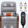 thumbnail image 6 of Dual Motor Power Lift Recliner Chair with Massage and Heat for Elderly, 180° Lying Flat Adjustable Lift Chair with 3 Positions, Solid Wood Armrests and Chenille Fabric, Gray, 6 of 8