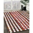 thumbnail image 3 of Ahgly Company Machine Washable Indoor Round Contemporary Brown Red Area Rugs, 5' Round, 3 of 7