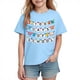 thumbnail image 2 of Blusas y camisas de manga corta con cuello redondo para niños y niñas, camisetas gráficas de manga corta, blusas con estampados bonitos para la temporada escolar., 2 of 9