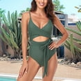 thumbnail image 2 of SOMER Women's One Piece Swimsuit Tummy Control Bathing Suits Cut Out Monokini Wrap Push Up Swimwear, 2 of 6