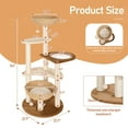 thumbnail image 3 of Sennaux 54" Rattan Cat Tree Tower for Large Cats with Capsule Hammock Cat Scratching Post, 3 of 7
