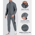 thumbnail image 5 of Men's 2Pc Full Zip Tracksuit, 4 Way Stretch Color Block Jogger with Zipper Pockets for Gym Running Dark Gray 3XL, 5 of 8
