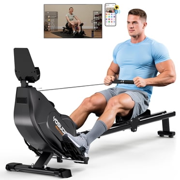 YOSUDA Magnetic Rowing Machine 350lbs Weight Capacity, Foldable Rower for Home Use with 16-Level Max 115lbs Adjustable Resistance and Bluetooth, Tablet Holder