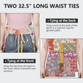thumbnail image 6 of Pioneer Flower Floral Print Pattern Apron-Garden Aprons for Women with Pockets-Cotton Linen Waterproof Kitchen Cooking Gardening Aprons Adjustable for Kitchen,Cooking,BBQ and Salon 33x27 Inch, 6 of 7