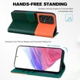 thumbnail image 3 of Cute Cartoon Wallet Phone Case for Samsung Galaxy A53 5G with Card Holder Soft PU Leather Kickstand Cover for Men and Women Magnetic Shockproof Protective with Lanyard, Darkgreen, 3 of 9