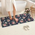 thumbnail image 4 of Pioneer Flower Floral Print Pattern Bathroom Rugs Mat, Non Slip Microfiber Bathroom Rug with Rubber Backing, Soft Mats for Bathroom Floor Tub Shower, 24"x60", 4 of 5