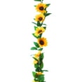 thumbnail image 2 of Guirnalda artificial de girasol de 7,6 pies - enredadera decorativa de plástico amarillo para decoración de puertas interiores/exteriores, 2 of 7