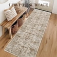 thumbnail image 2 of FairOnly 2'x6' Beige Washable Runner Rugs for Hallway Oriental Floral Non Slip Soft Runner Rugs for Entryway Kitchen Laundry Rugs, 2 of 7
