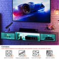 thumbnail image 3 of Simple Wisdom Mueble TV,Mueble Flotante para TV Est&aacute; Equipado con una Regleta de Enchufes y una Tira de Luz LED,Centro de Entretenimiento para TVs Tiene Tres Espacios de Almacenamiento(Gris, 3 of 7