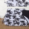 thumbnail image 4 of kpoplk 3 Piece Girls Swimsuit Allover Print Bikini Set and Coordinating Solid Color Cover Up Beach Skirt for 6-14 Years(Black,10-11 Y), 4 of 6