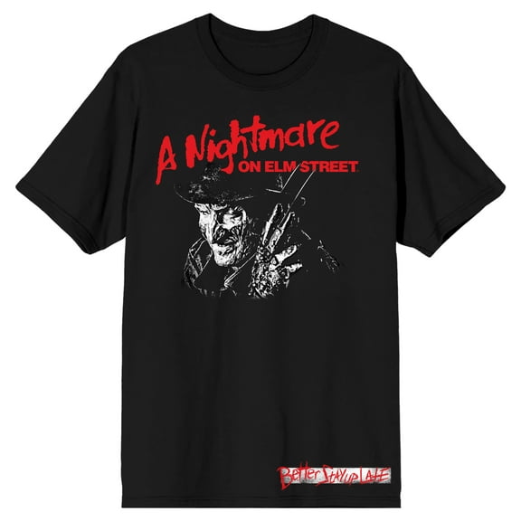 Nightmare On Elm Street Better Stay Up Late Men's Black T-shirt-Medium