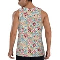 thumbnail image 3 of Easygdp Trendy Floral Design Men's Tank Top, Sleeveless Muscle T Shirts, Breathable, Quick-Dry, Loose for Gym, Running, Fitness - XX-Large, 3 of 9