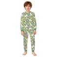 thumbnail image 4 of MAIHAN Easter Pajamas Kids Girls Pajama Boys Long Sleeve Top and Pants Set, Soft Sleepwear for Holiday Family Matching Loungewear(Green#03,4-5 Years), 4 of 4