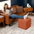 thumbnail image 5 of Jaxx Monroe Square Foam Ottoman with Stain Resistant Performance Fabric, Small (18 x 18), Canyon Orange, 5 of 6
