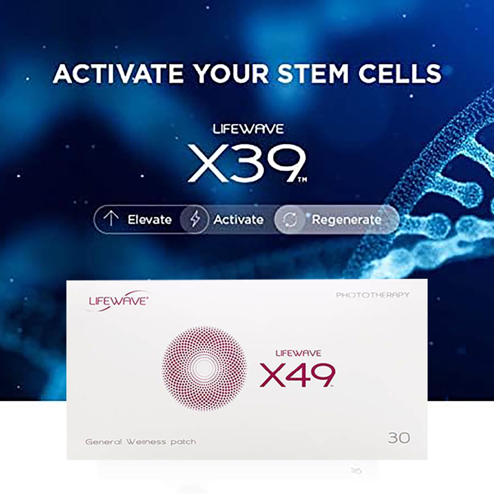 ＬＩＦＥＷＡＶＥ　Ｘ49 LifeWave X49 Stem Cell booster 30 Patches- Sealed- Free