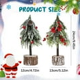 thumbnail image 3 of kjfeif Arbre de Noël Artificiel de 9,45 Pouces avec Décoration de Table de 24cm avec Baies Rouges et Effets Centre de Table Vert pour Décorations de Table de Maison Cheminée de Noël, 3 of 9