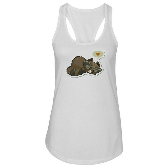 Sleeping Raccoon Racerback Tank Women -Image by Shutterstock, Female Large