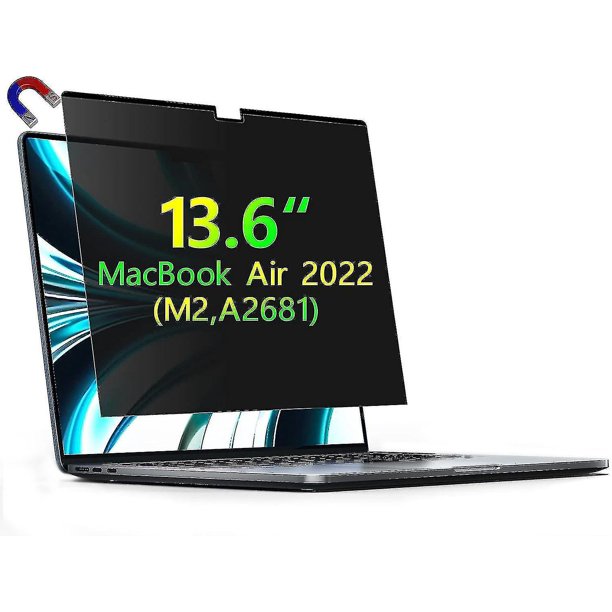 Protector de pantalla de privacidad LANNMXG para MacBook Air 13,6 pulgadas chip M2 modelo 2024 A2681
