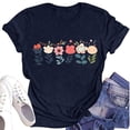 thumbnail image 2 of NAMTYQX Shirts for Women Light Trendy Loose Short Sleeve Soft Oversized Print Pattern Crew Neck Womens T Shirts Navy Size L, 2 of 4