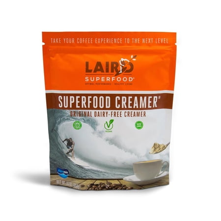 Laird Superfood Non-Dairy Superfood Creamer - Coconut Powder Coffee Creamer - Sweet & Creamy - Gluten Free, Non-GMO, Vegan - 16 oz. Bag, Pack of 1