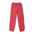 thumbnail image 3 of BYHONG Cargo Pants for Girls Cargo Jogger Pants Casual Girl's Elastic Waist Cargo Pants with Pockets Red 140, 3 of 9