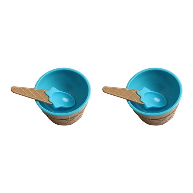 Ounissouiy Taza de helado para niños, postre para niños, mezcla de helado, cuenco de PP con cuchara, vajilla Type3 NO3 Ounissouiy CBP146428