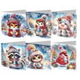 thumbnail image 1 of Tarjeta Felicitación Pintura Diamantes Kit Diy 6 Piezas Muñeco Nieve Navidad para Favores Fiesta Navideña, 1 of 9