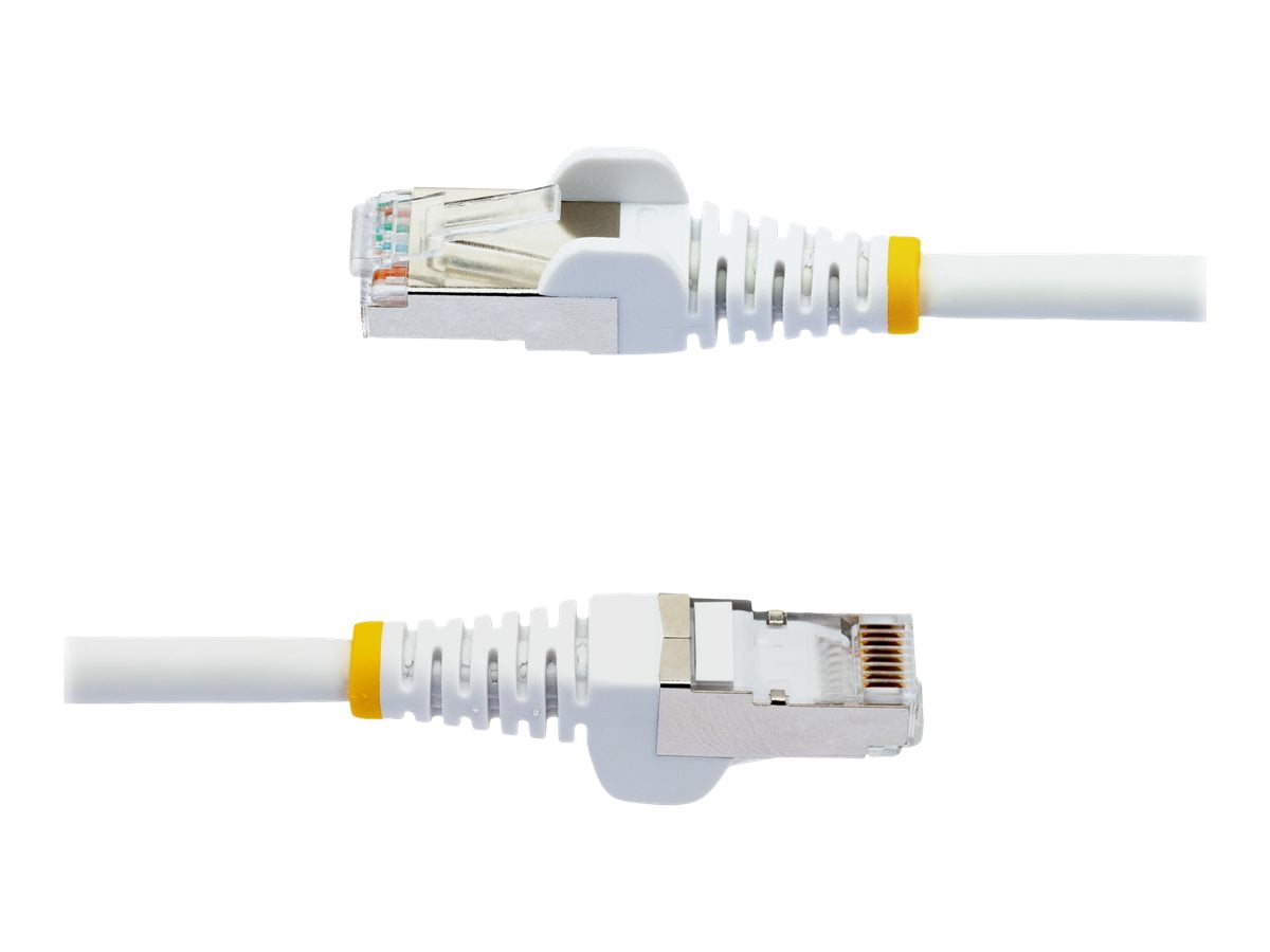 StarTech 10ft CAT6a Ethernet Cable - Low Smoke Zero Halogen (LSZH) - 10 Gigabit 500MHz 100W PoE RJ45 S/FTP White Network Patch Cord Snagless w/Strain Relief (NLWH-10F-CAT6A-PATCH)
