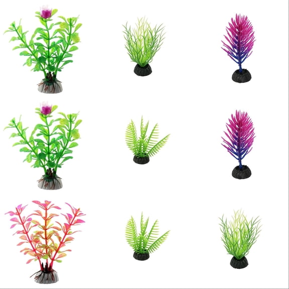 12PC Fish Tank Accessories Aquarium Decorations Small Tank Decor Artificial Plants, Aquarium Decoration Accessories, Artificial Fish Tank Decor for Aquarium