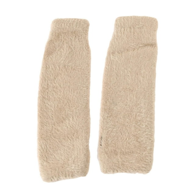 Guantes cálidos de invierno sin dedos, mitones con orificio para el pulgar, mitones suaves de invierno Beige