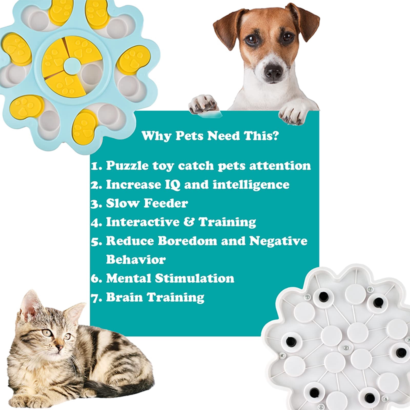 Dog Puzzle Feeder, Interactive Iq Treat Dispensing Toy, Pet Slow Feeder For Boredom & Mental Stimulation, 1Pc