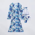 thumbnail image 4 of Fewfanhot Women's Floral Print Swimsuit Set, Long Sleeve Cover-Up with Matching Top and High-Waist Bottoms Swimwear, 4 of 9