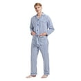 thumbnail image 4 of GLOBAL Men's Pajamas Sets 100% Cotton Flannel Sleepwear Long-Sleeve Top & Bottom, 4 of 5