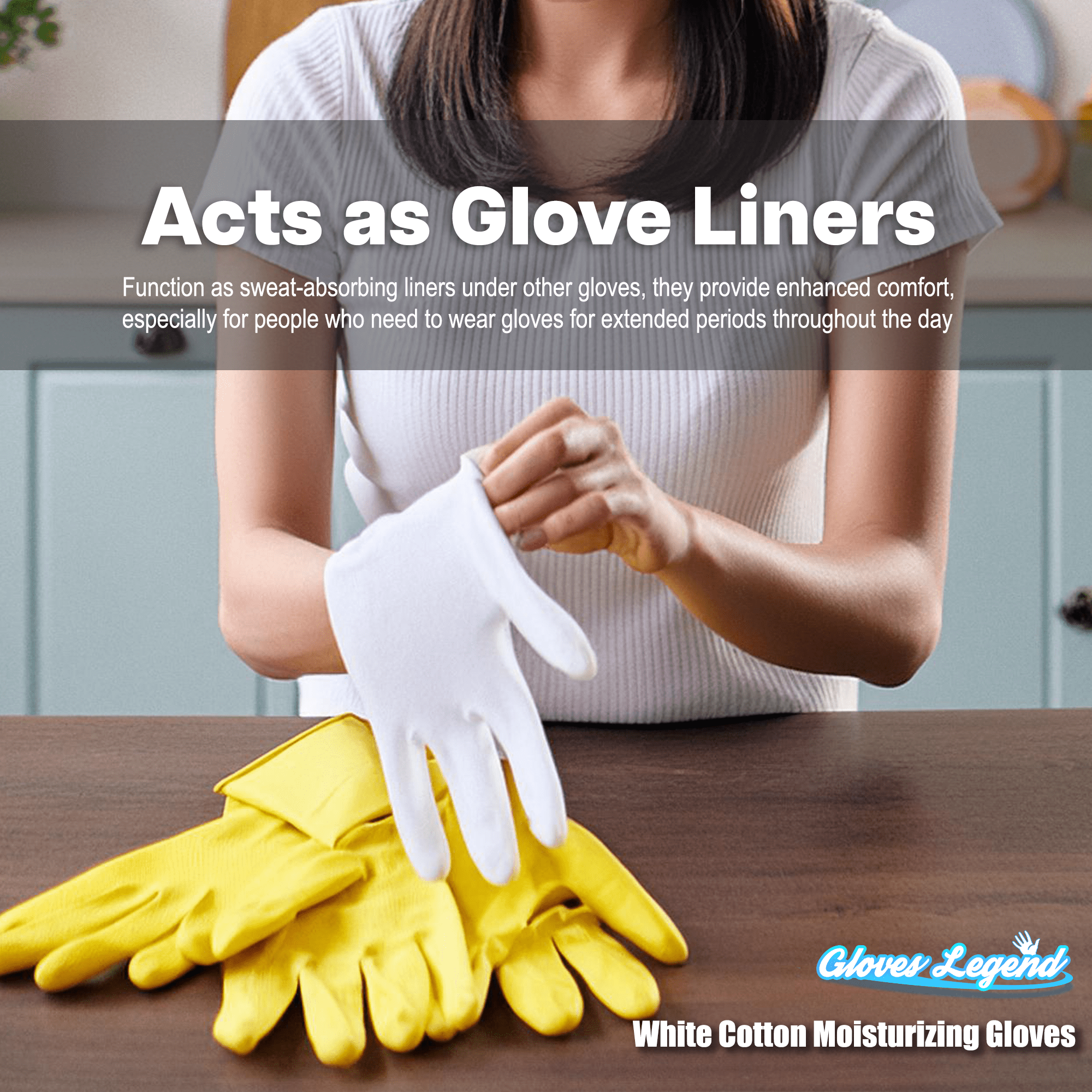 Glove Liners Men's Extra Large White Cotton Gloves Pairs Of