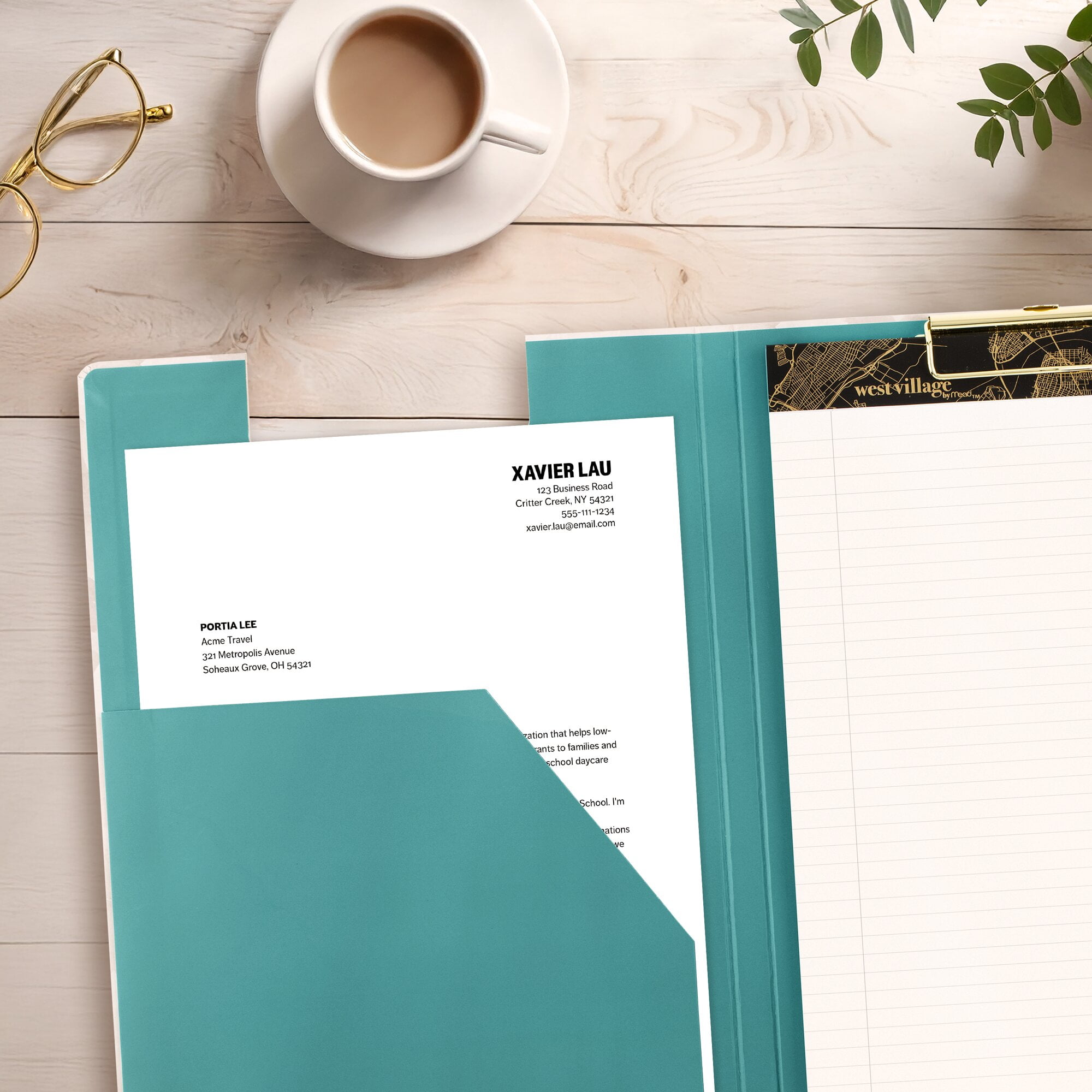 West Village by Mead Clipfolio with Legal Pad Large 912 x 12 12 - West Village