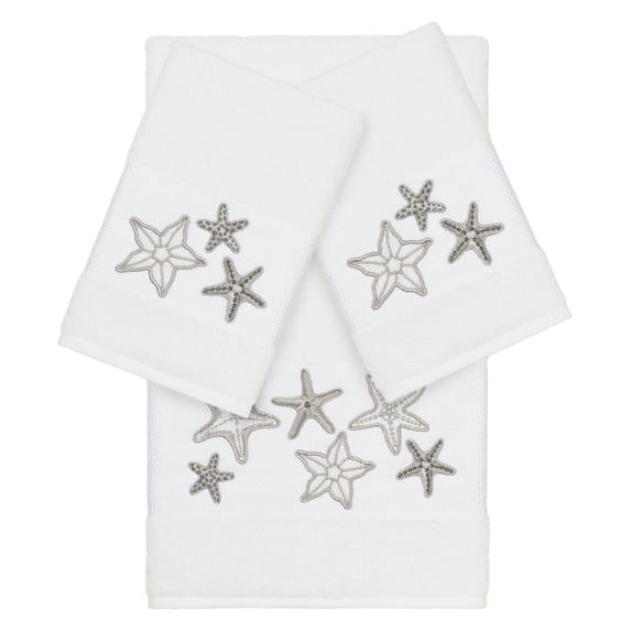 Linum Home Textiles Lydia 100% Turkish Cotton Embellished Towel Set