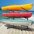 thumbnail image 1 of Morohope Freestanding Kayak Storage Rack Kayak Tackle Storage Heavy Duty Weatherproof Outdoor Storage Rack Storage Hooks for Kayaks, SUP, Canoe Paddleboard, 3 Levels, Black, SL35003BK, 1 of 4