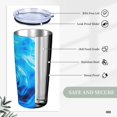 thumbnail image 6 of Kll Blue Shell Stainless Steel Vacuum Insulated Coffee Cup 20 Oz Insulated Travel Mug Water Cup With Leak-Proof Straw Lid & Flip Lid,1 Metal Straws,1 Cleaning Brush, 6 of 8