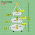 thumbnail image 5 of Pinmoco Christmas Tree Rolling Storage Cart, 3-Tier Metal Stand For Snacks Cupcakes & Desserts, Modern Sofa End Table for Party Holiday Festival, White, 5 of 8