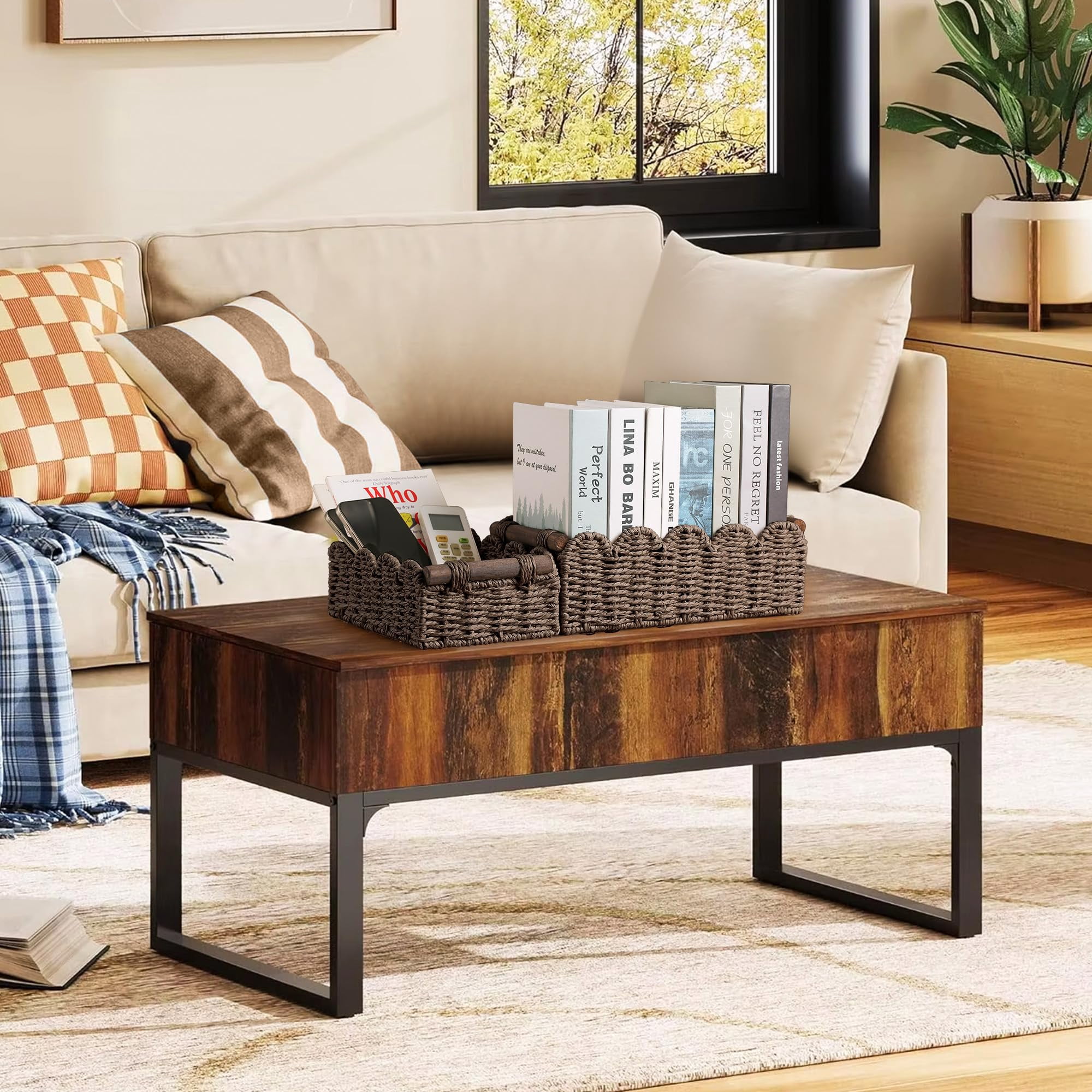 Brown Wicker Storage Basket For Organizing Home Spaces