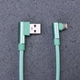 thumbnail image 2 of 1M Right Angle USB Micro Cable Braided USB 2.4 A to 90 Degree Data Cable Charger Cord for Universal Android Phone (Green), 2 of 7